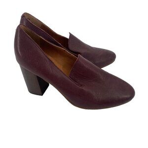 Latigo Size 8 M Kala Maroon Leather Classic Pump Chunky Heel Anthropologie